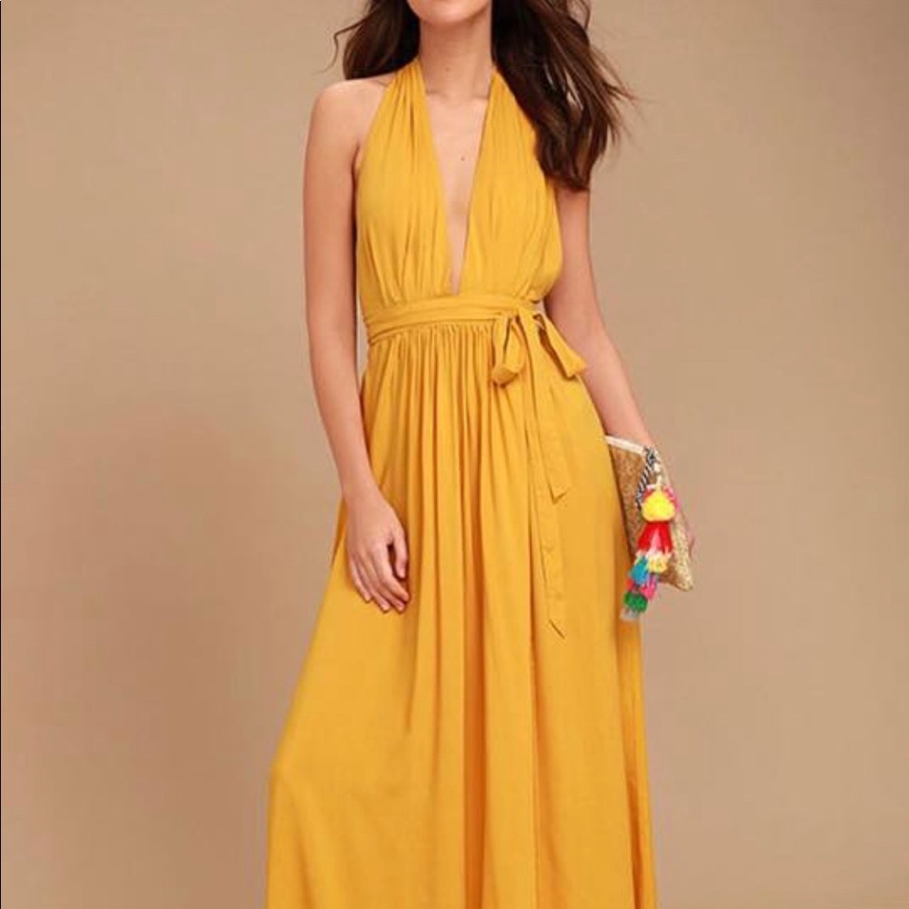 Lulus yellow maxi dress